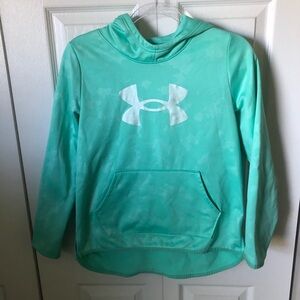 Under Armour Teal Hoodie with White Logo Youth XL